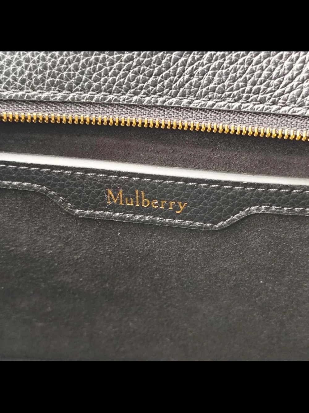 Mulberry Black Pebbled Leather Tote with Gold Hardware - Picture 14 of 16